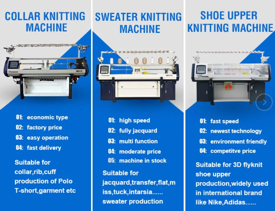Manufacturers Double Head Single System Computerized Knitting Machine with Jacquard for Collar Cuff School Uniform Shoe Upper Cardigan Sweater